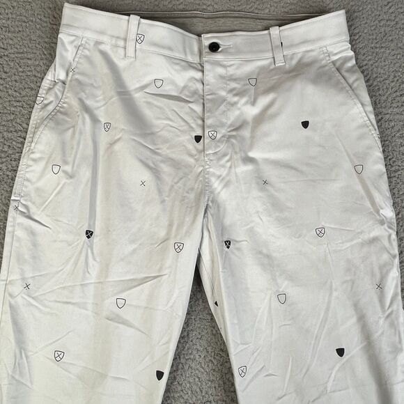 Nike Golf Pants 34x30 Gray Chino Photon Dust Dri Fit Performance All Over Print - Picture 1 of 16